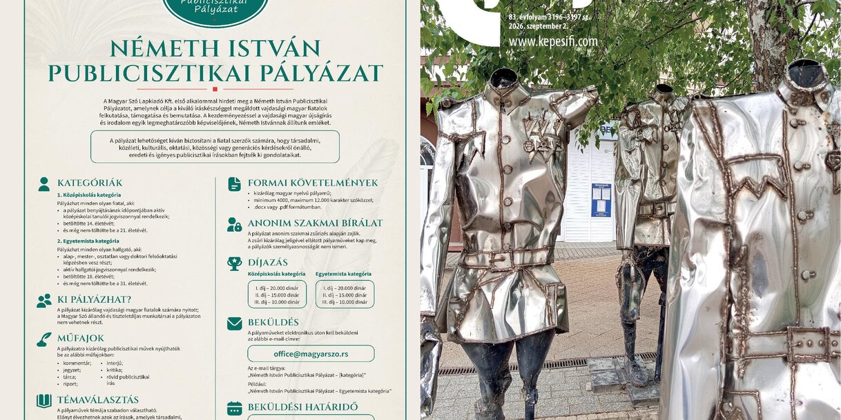 2026. szeptember 2-án megjelent lapszámunk címoldala és hátsó borítója.