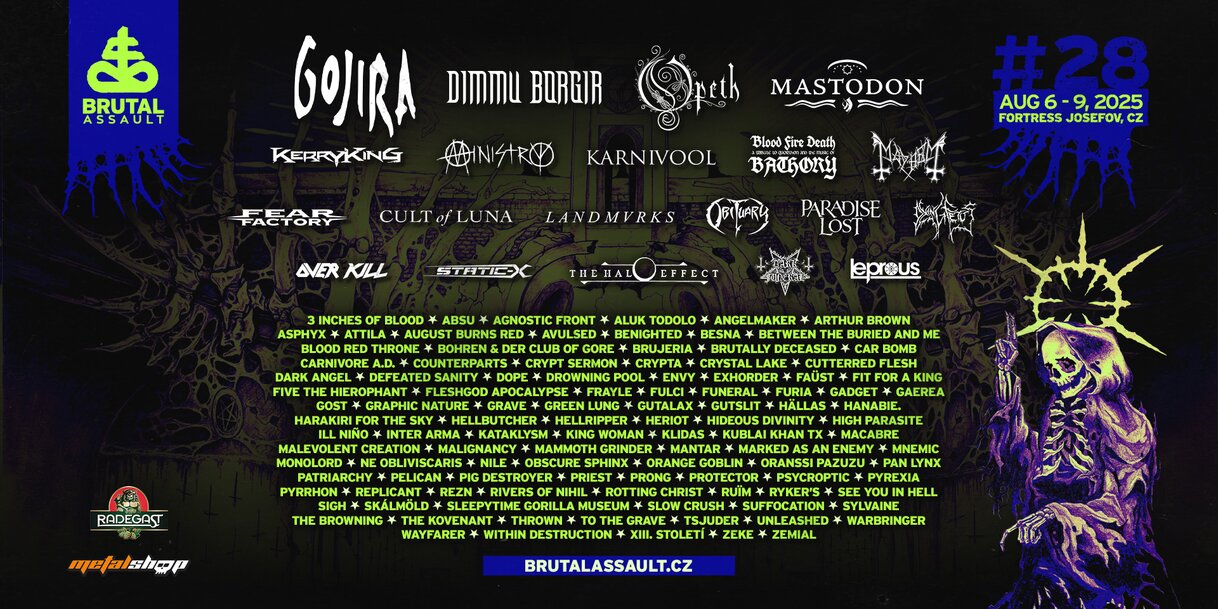 Nyilvánosságra hozták a Brutal Assault programjának napi bontását