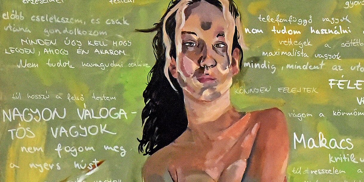 A női test, a női önkép, a női önkritika megjelenítése egy képen (Gergely Árpád – Magyar Szó fotója)