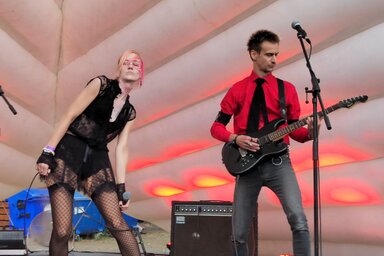 Felhívnánk a figyelmet a Véna-koncert hátterében leskelődő szemeteskukákra (Győri Norbert fotója)