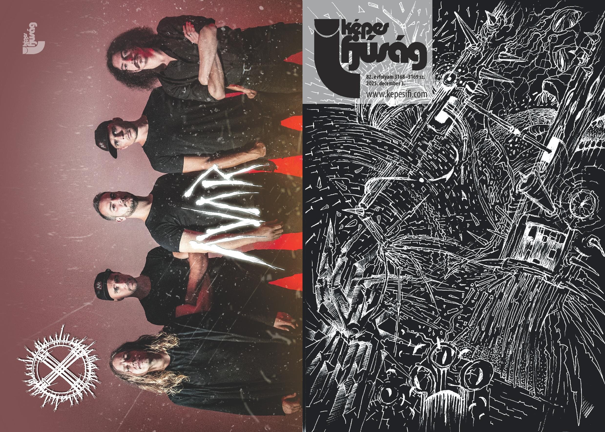 2025. december harmadikán megjelent lapunk cím- és hátoldala (A címodlalon Németh Csaba Changes című alkotása)