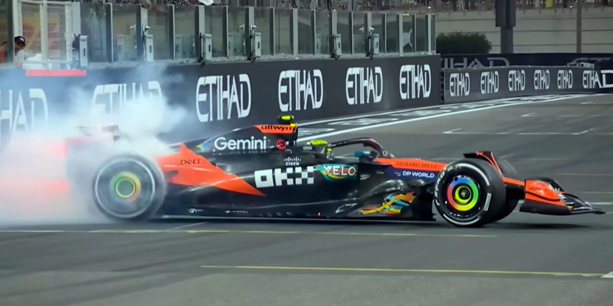 Lando Norris az évad utolsó futamát követően (YouTube screenshot)