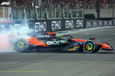 Lando Norris az évad utolsó futamát követően (YouTube screenshot)