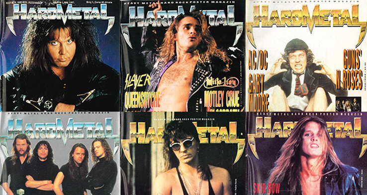 A Hard Metal magazin hat számának címlapjai