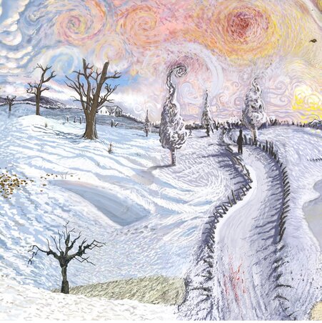 Vincent van Gogh: Téli táj (részlet) Vincent van Gogh: Téli táj (részlet)