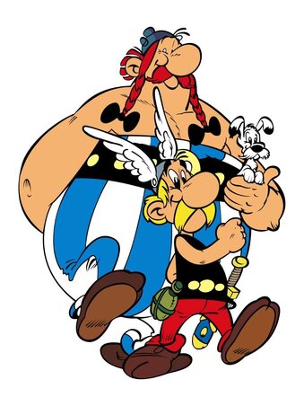 Obelix pöttöm kutyusával kiegészülve legyőzhetetlen triót alkotnak Obelix pöttöm kutyusával kiegészülve legyőzhetetlen triót alkotnak