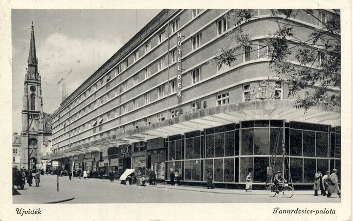 A Rex Szálloda egy 1941-ből származó képeslapon A Rex Szálloda egy 1941-ből származó képeslapon