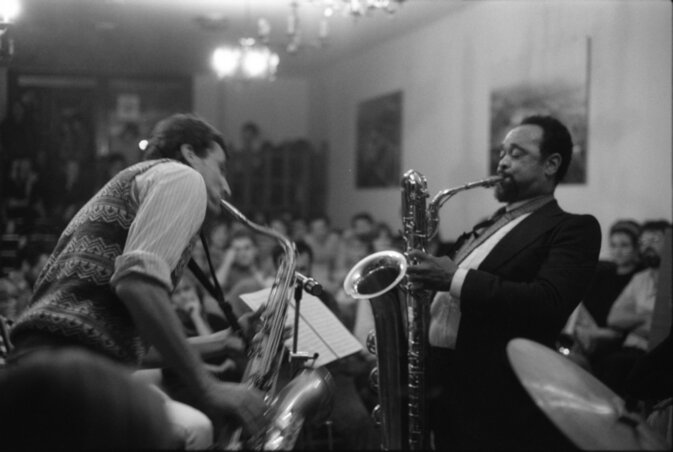 Jam session, Dresch Mihály és Prince Lasha, 1988 Jam session, Dresch Mihály és Prince Lasha, 1988
