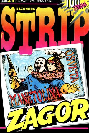 Zagor a Strip razonoda huszonegyedik számának címlapján (1995. március 10.) Zagor a Strip razonoda huszonegyedik számának címlapján (1995. március 10.)